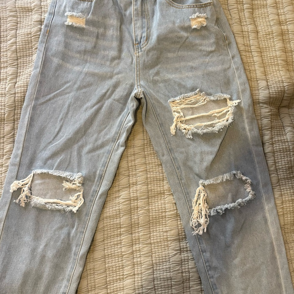 Distressed Light Blue Women's Jeans
